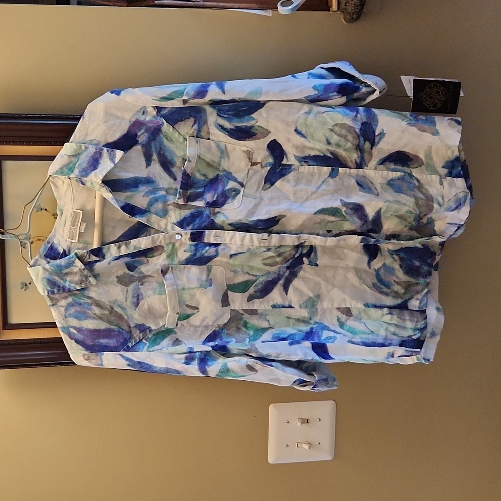 JM Collection Painted Blossom shirt